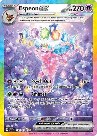 Espeon ex special illustration rare, Prismatic Evolutions